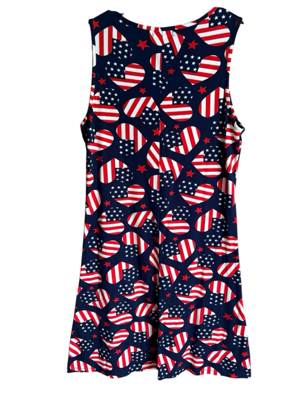 🇱🇷Patriotic Heart Print Tank Dress - Navy, Red & White - Picture 3 of 3